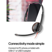 Poly Blackwire 3220 Stereo Headset with USB-C/USB-A CS1 BW 3220 Stereo HS +USB-C/A CS1 9P7X8AA