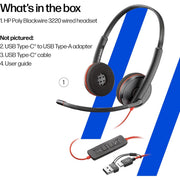 Poly Blackwire 3220 Stereo Headset with USB-C/USB-A CS1 BW 3220 Stereo HS +USB-C/A CS1 9P7X8AA