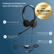Jabra Evolve 20 Stereo MS, USB C/A Adapter 4999-823-169