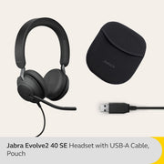 Jabra Evolve2 40 SE USB-A UC Stereo Headset USB-A, UC Stereo 24189-989-999