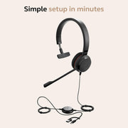 Jabra Evolve 20 SE Mono, UC, USB C/A Adapt, Leather